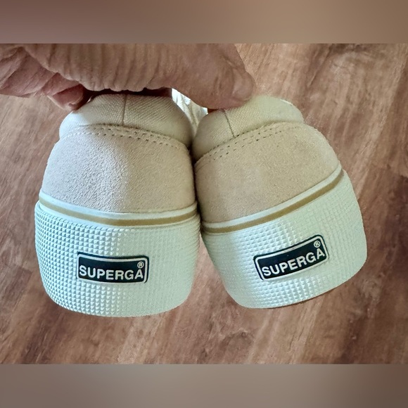 Superga Women's Blush Suede Canvas platform Sneakers Size 10 NWT - Picture 5 of 9